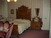 3 Pc East Lake Bedroom Set Lions Bearl Walnut 1880s