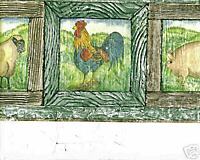 Country Kitchen Wallpaper on Vintage Country  Kitchen Farm Animals Wallpaper Border   Ebay