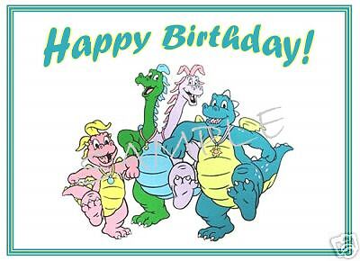 Edible Cake Image Dragon Tales Happy Birthday Rec  