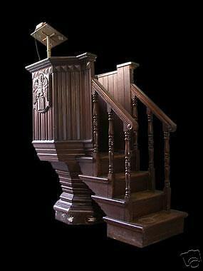 Walk In Oak Pulpit with Eagle Design  