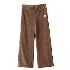 NWT Brown Velour Gold Star Yoga Lounge Pants Twins 4T 4  