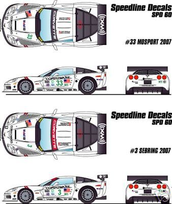 Speedline Decals Corvette C6R Fellows White car/tamiya  