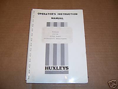 1128) Huxley Operator Manual TR138 Hydraulic Reel Mower  