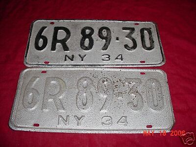 1934 New York License Plate  