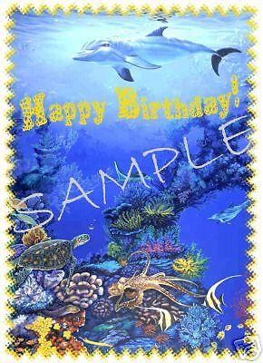 Edible Cake Image Sea Life #3 Birthday Dolphin Rec  