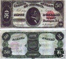 1891 $50 Seward TREASURY NOTE Copy  