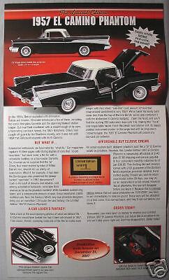 Danbury Mint 1957 El Camino Phantom LE Sales Brochure  