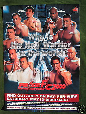 PRIDE FC GRAND PRIX 2000 POSTER ROYCE GRACIE / MARC COLEMAN / KEN 