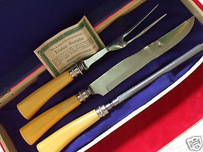 WASHINGTON FORGE CARVING SET BAKALITE CASE GUARENTEE  