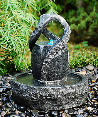 Granit Springbrunnen Zimmerbrunnen mit Pumpe und LED  