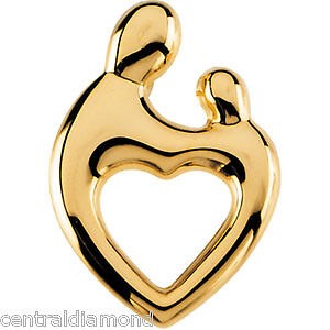 Mother & Child Pendant 14K White or Yellow Solid Gold ®  