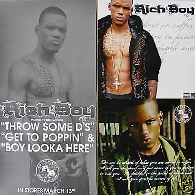 RICH BOY 2 Sided PROMO Poster RARE Mint THROW SOME Ds  