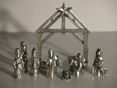 NEW 10 pieces Nativity Scene Pewter Michel Laude  