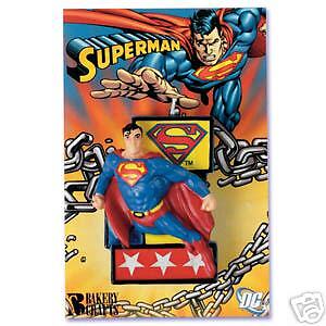 SUPERMAN Super Man Birthday Party Cake Topper Candle  