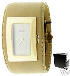 GUCCI 7800 L LADIES WATCH TAN GENUINE LEATHER STRAP  