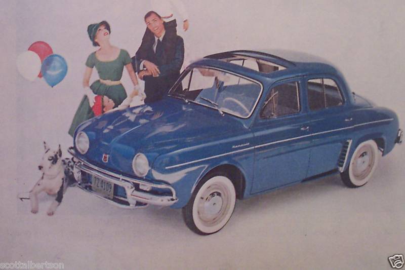 LE CAR HOT RENAULT DAUPHINE VINTAGE 1959 PRINT AD  