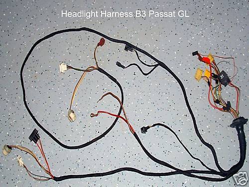 VW 2.0L 16v B3 Passat Headlight Harness 1990 1991 1992  