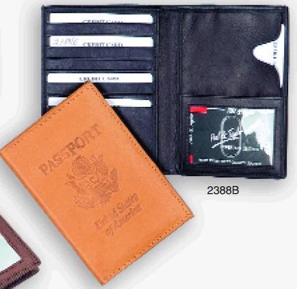 Mens Leather Travel/Passport Wallet, 8 Credit Cards.  