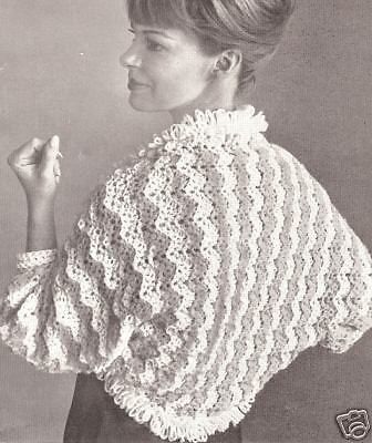 Vintage Bed Jacket Shrug Sweater Wrap crochet pattern  