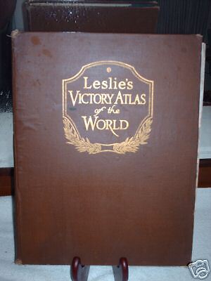 Leslies Victory Atlas World WWI 1919 1st Edition WW1 MAPS RACIAL 