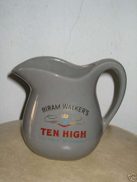 Old Hiram Walkers Ten High Bourbon Pitcher Jug  