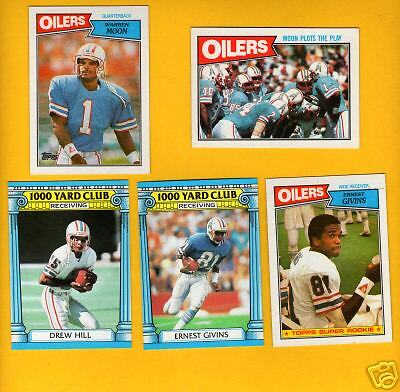 1987 Houston Oilers Set Warren Moon Mike Rozier Ernest Givins Drew