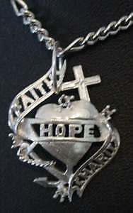 FAITH HOPE AND CHARITY Pendant charm Celtic Jewelry  