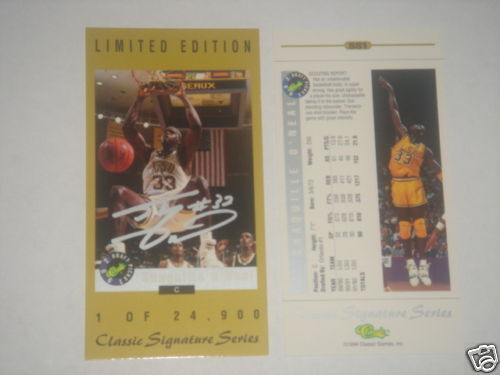1994 CLASSIC SHAQUILLE ONEAL LE SIGNATURE SERIES CARD  