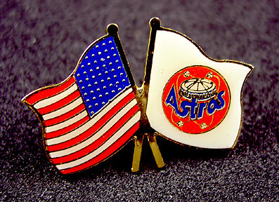 Astros Patriotic Enamel & Goldtone Lapel Pins  