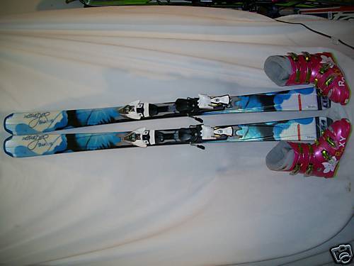   SALOMON /SIAMNS SKIS WITH ROXY BOOTS FITTED w/ Salo bindings poles