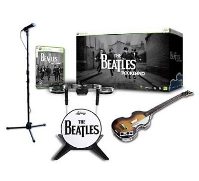 Xbox 360 Rock Band The Beatles Limited Edition Set Kit Drums Mic Guitar Game Le