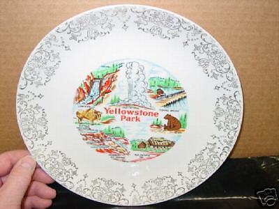 Vintage,Plate,Yellowstone Park,Dated,H,Laughlin,Buffalo  