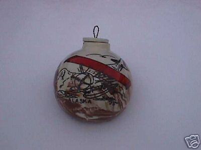 Alaska christmas ornament native clay float plane  