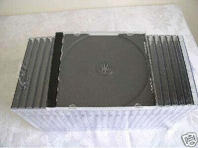 100 NEW SINGLE CD JEWEL CASES WITH BLACK TRAY BL110PK  