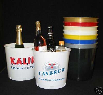 100 Silkscreenedl Printed Plastic Buckets Personalized Ice & Offering 