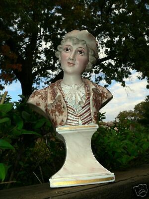   Victorian Dresden Sitzendorf Porcelain Figural Dandy Man Bust Figure