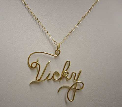 Personalized Name Jewelry Charm Necklace Wire Name  