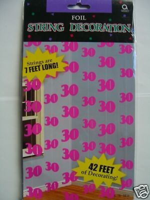 30th Birthday   BLACK FOIL PARTY DECORATIONS PACK (4)  