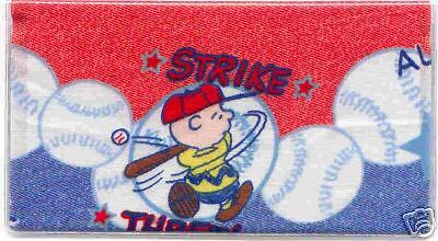 CHARLIE BROWN CHECKBOOK COVER BASEBALL FABRIC NEW  