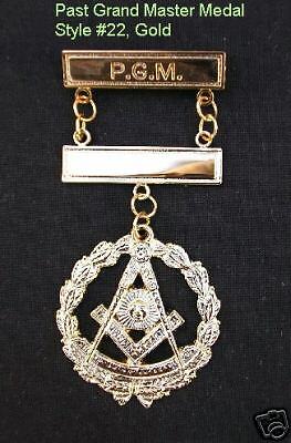 Gold #22 Past Grand Master Breast Medal Jewel Masonic  