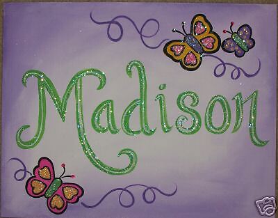 Personalized girls name canvas painting hand painted  