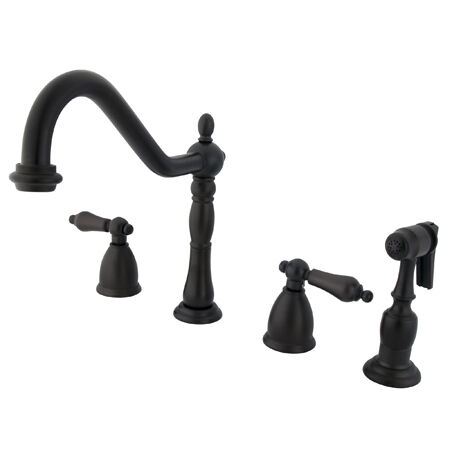 16 Wide Spread Kitchen Faucet With Side Sprayer  