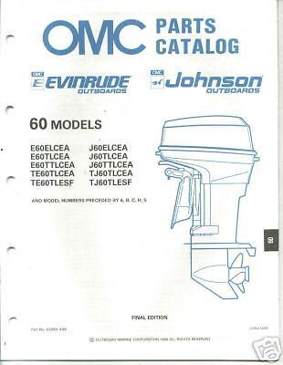 1989 Evinrude Johnson 60 hp Outboard Parts Catalog  