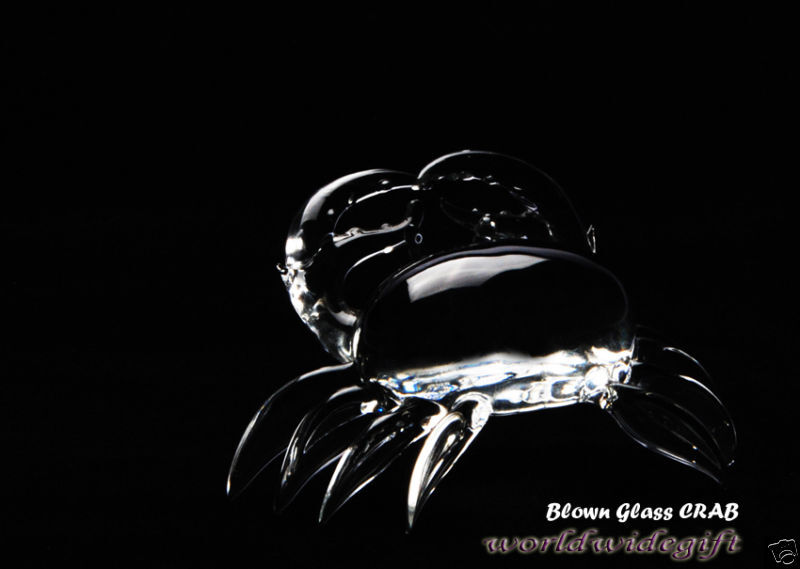 Blown Glass Art Animal Figurine Crystal ~ SEA CRAB  