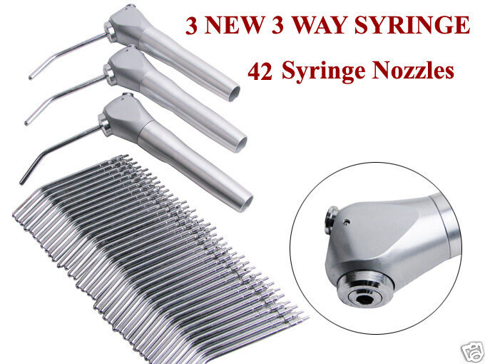 3X 3 WAY SYRINGE DENTAL DENTIST AIR WATER 42 nozzles a*  