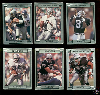  Oakland Raiders Set TIM BROWN BO JACKSON HOWIE LONG MARCUS ALLEN GOLIC