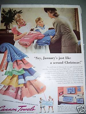 1942 Vintage Cannon Bath Towels Ad  