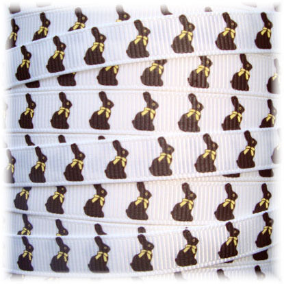 CHOCOLATE CADBURY BUNNY EASTER GROSGRAIN RIBBON  