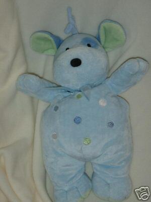   Just One Year Blue Musical Plush Puppy Dog Dots Brahms Lullaby  