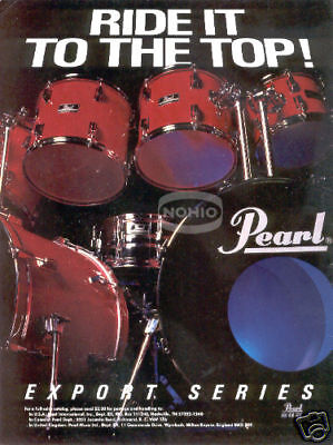 vintage PEARL DRUMS AD magazine Export Series 80s  